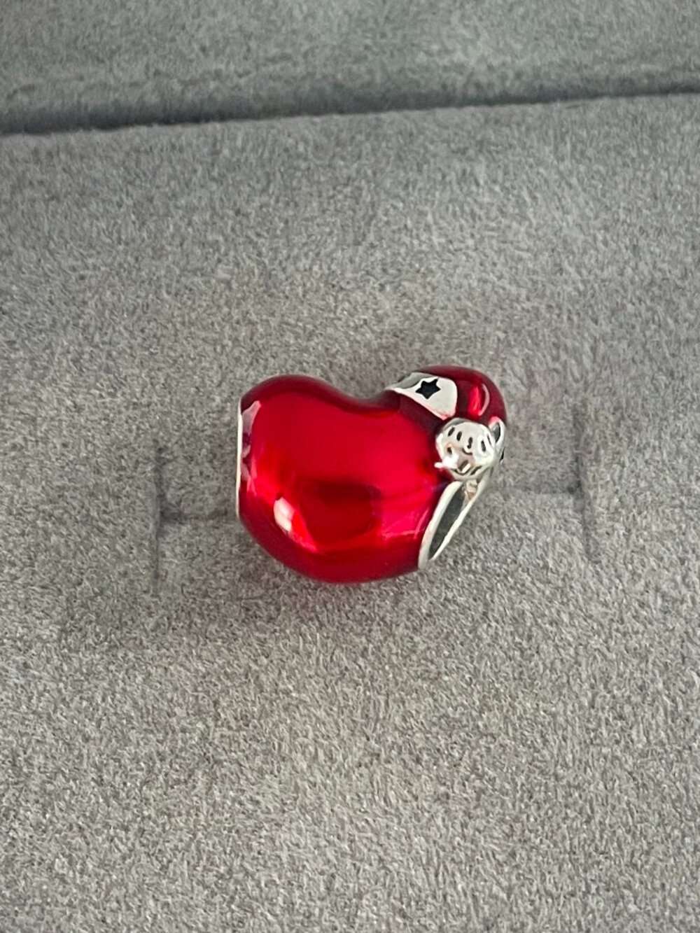 Pandora Metallic Red Christmas Heart Charm